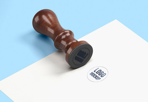 Rubber Stamp Logo Mockup
