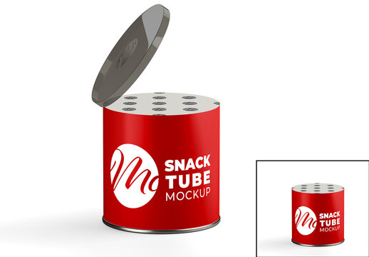 Snack Tube with Open Cap Mockup