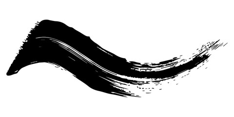 Black brush stroke vector illustration on white background