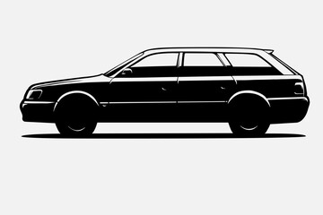 Obraz premium Hand drawn car outline vector image. Vehicle art.