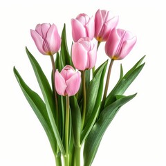 Obraz premium A Bunch of Pink Tulips in a Vase