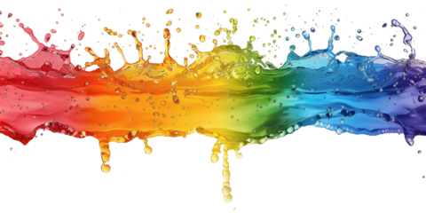 rainbow lgbt paint splash isolated on transparent or white background