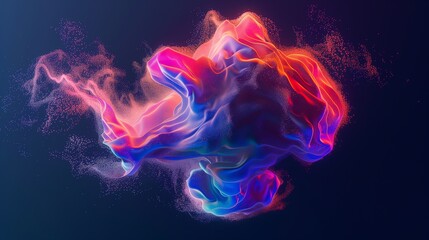 Obraz premium Minimalist abstract representation of the human mind using bright, energetic colors and bold forms,