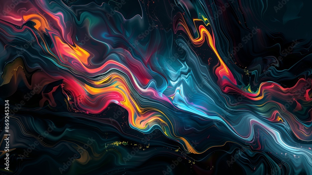Aufkleber minimalist abstract representation of the human mind using fluid, flowing lines and liquid shapes,