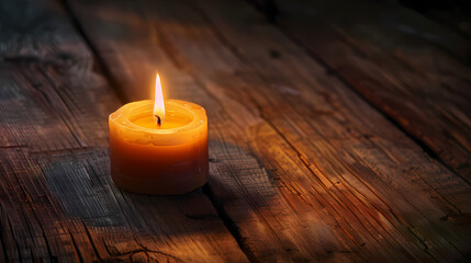 Candles burning on the table, emitting a warm glow