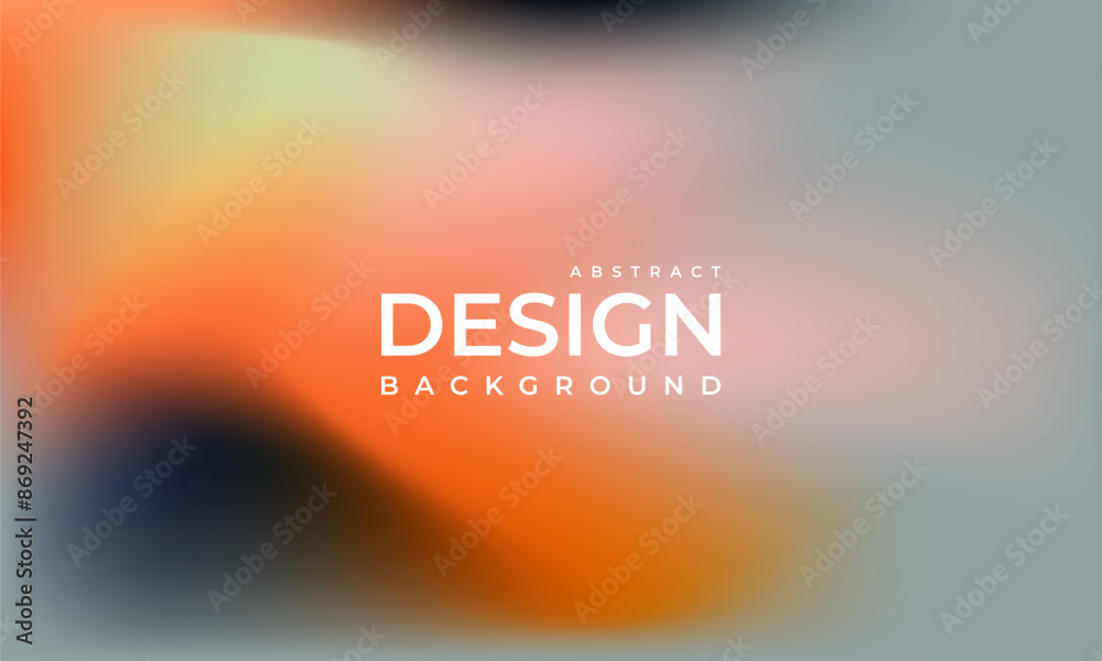 Poster abstract bright orange and gray gradient background. creative liquid holographic vibrant colored ban