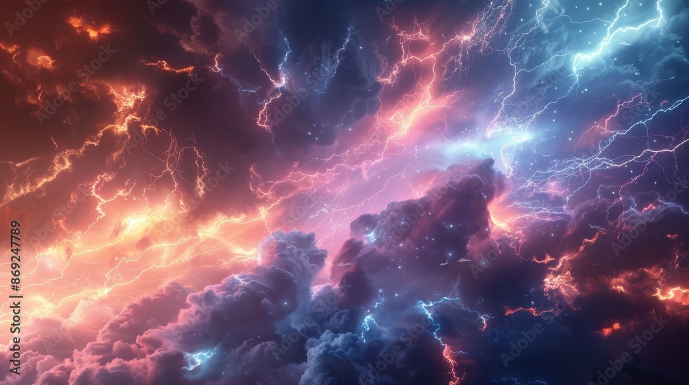 Canvas Prints powerful thunderstruck lightning background