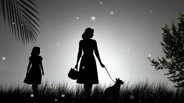 The Black Shadow of a Graceful Woman, Elegant and Mysterious Silhouette Art