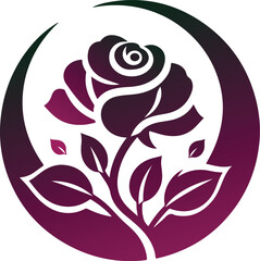 Rose flower  silhouette like the logo vector white background 