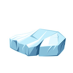 Iceberg with cartoon icy flat surface and cracks. Cold blue iced floe, salt mineral and piece of icefield, North Pole and frost mascot cartoon freezing crystal iceberg block vector illustration