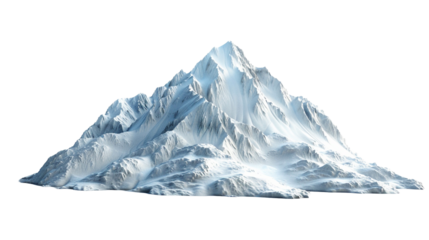 Snow mountain isolated on white or transparent background