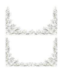 Hand Drawn Christmas Flower Frame Background