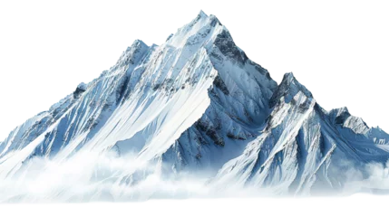 Gordijnen Snow capped mountains isolated on white or transparent background © Trendy Graphics