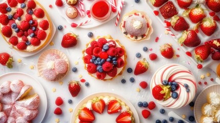 Festive Fourth of July Patriotic Dessert Table Celebration, Independent day concept photography --ar 25:14 Job ID: 032069ca-84a7-43c8-84bc-8c29b9c7fdb6