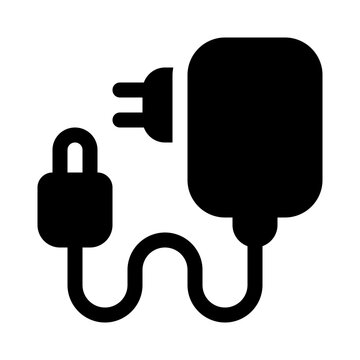 phone charger icon with glyph style, perfect for user interface projects