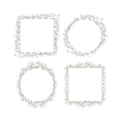 Hand Drawn Christmas Flower Frame Background