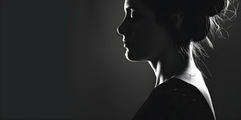 Black silhouette of sad pregnant woman symbolizing pregnancy depression in art. Concept Pregnancy Depression, Emotional Art, Silhouette, Maternal Mental Health