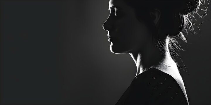 Black silhouette of sad pregnant woman symbolizing pregnancy depression in art. Concept Pregnancy Depression, Emotional Art, Silhouette, Maternal Mental Health