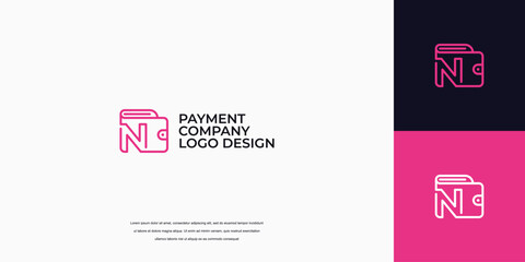 payment logo design, wallet logo with letter N