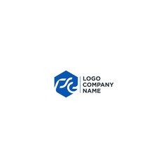 Modern vector logo with letters, flat style.