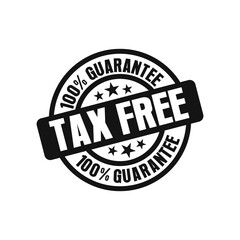 Fototapeta premium 100% Guarantee Tax Free icon logo sign vector outline