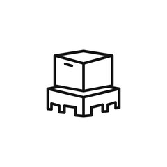 box on a pallet icon logo sign vector outline