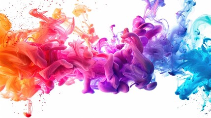 Fototapeta premium Vibrant ink splashes suspended in mid-air, forming artistic backgrounds