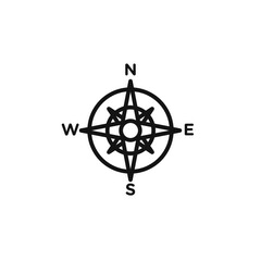 Obraz premium compass navigation icon logo sign vector outline