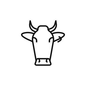 recommend clip art: Cow head icon logo sign vector outline