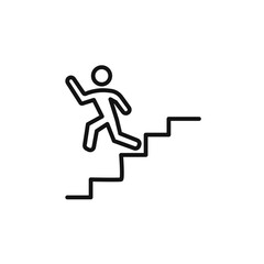 Downstairs icon logo sign vector outline