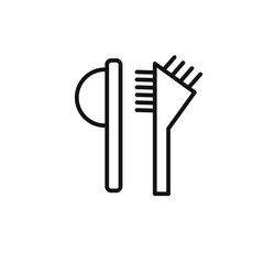 Eyebrow brush icon logo sign vector outline