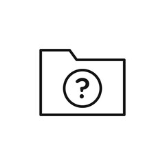 Folder with questionmark icon logo sign vector outline