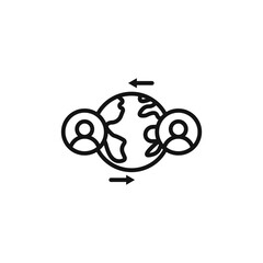 Globalization icon logo sign vector outline