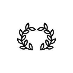 laurel wreath icon logo sign vector outline