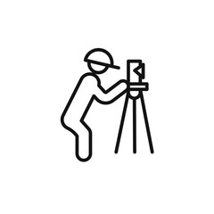 land surveyor icon logo sign vector outline