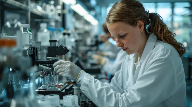 Researchers in a laboratory testing new methods for capturing carbon from the air, focusing on scientific innovation