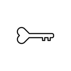 Love key Icon logo sign vector outline