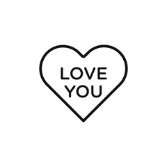 Love you icon logo sign vector outline