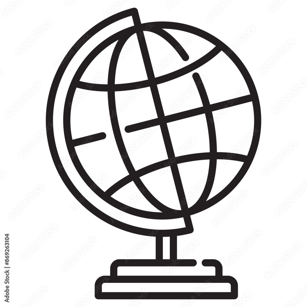 Wall mural simple globe vector illustration. globe icon in linear style