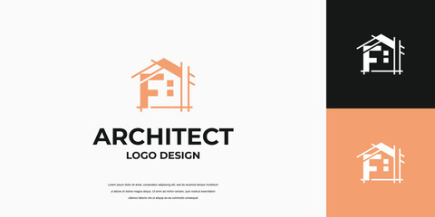 building letter mark logo design, real estate, architect icon template