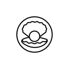 Sea shell with pearl icon logo sign vector outline