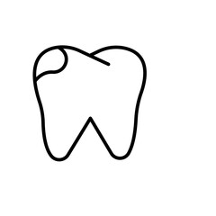 Tooth with caries icon logo sign vector outline
