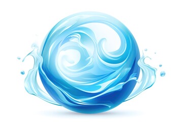 Fototapeta premium water simulation liquid splash in sphere isolated on white background, 3d illustration.