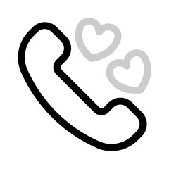 love call icon with duoline style, perfect for user interface projects