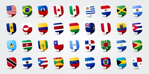 Speech Bubble Shapes With American Flags