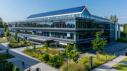 Exterior_of_an_office_with_rooftop_solar_pan
