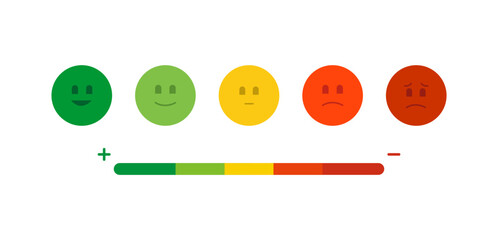 Customer satisfaction survey emoticons vector