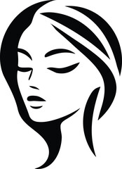 Minimalist Girl Face Silhouette: Elegant and Expressive Design