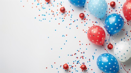4th of July Independence Day Decorations Flat Background