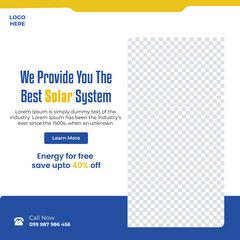 Solar energy social media post banner template
